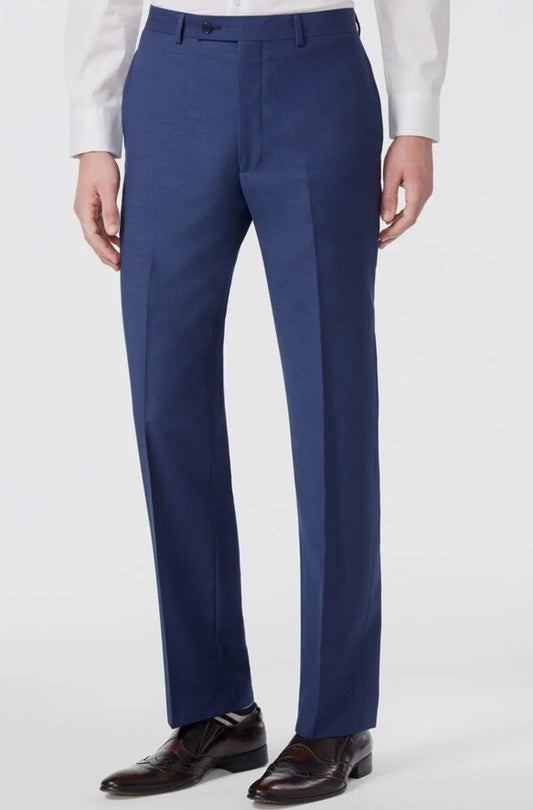 Calvin Klein Mens Slim 100% Wool Blue Dress Pants 33 X 30 Moth Damage NEW $200