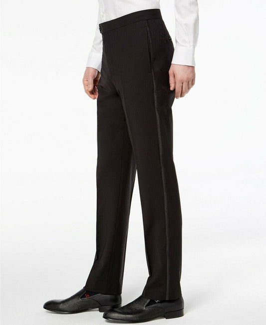 Calvin Klein Mens Slim Wool Blend Tuxedo Pants 32 X 30 $200 JORDPJ4X0000