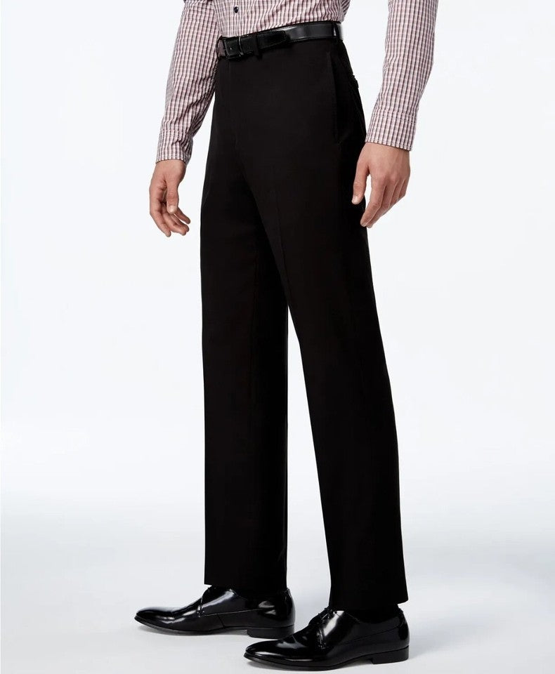 Calvin Klein Mens Regular Fit Solid Black Dress Pants 36 X 32 NEW $95