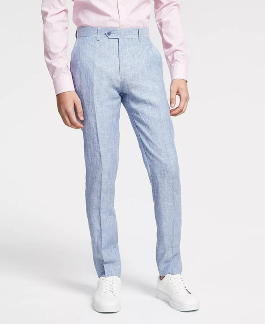 Bar III Men's Slim Linen Blue Pants 34 X 32 NEW Bar III MLOPC1Y0051