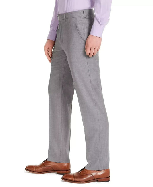Michael Kors Men's Sharkskin Gray Wool Blend Modern Fit Pants 38 X 32 New $190