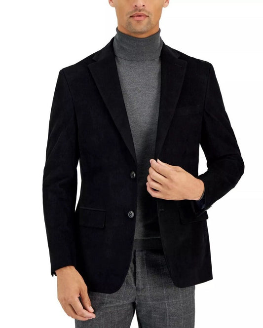 Tommy Hilfiger Men's Black Corduroy Sport Coat 42 S NEW $295 CNRA1AUA8053