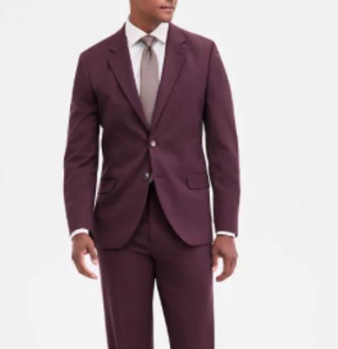 NAUTICA Men's Modern-Fit Stretch Burgundy Suit Jacket 38 R NEW $395 NF2010