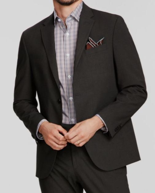 Kenneth Cole Mens DRK Gray Techni Slim Suit Jacket 36 R NEW $495 COKK2FBZ0022