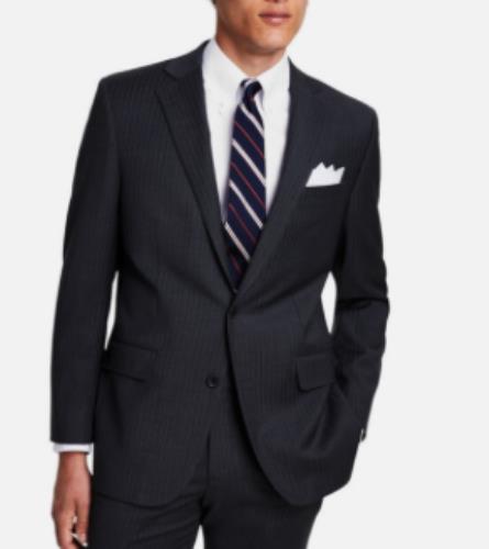 B Brooks Brothers Mens Gray PinStripe Classic fit Suit Jacket 40 R New 100206359