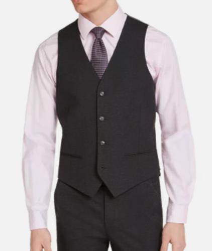 Alfani Men's Charcoal Gray Classic-Fit Solid Suit Vest XL NEW TRPLVQYZ0100