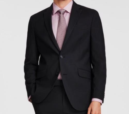 Kenneth Cole Mens Black PinDot Slim Suit 38 R - 31 X 32 NEW $395 COKK2FBZ0017