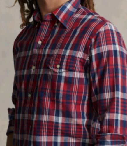 Polo Ralph Lauren Men's Classic Fit Madras Popover Shirt S NEW  $148