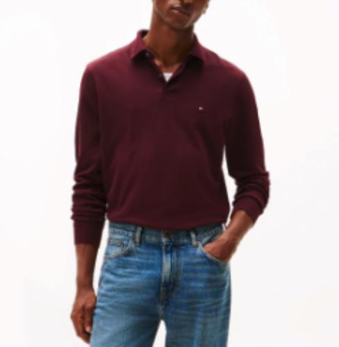 Tommy Hilfiger Red 1985 Regular Fit Pique LSleeve Polo Shirt S NEW MW20183 603