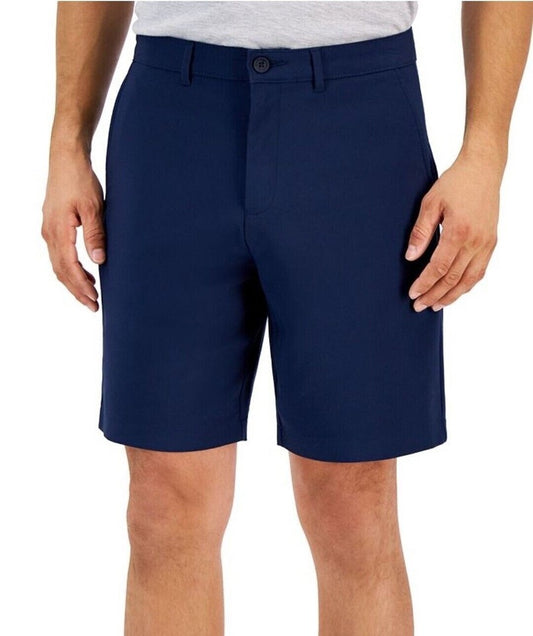 Alfani Mens Navy Regular Fit Tech Stretch Chino Shorts  40 NEW $50 100171801MN