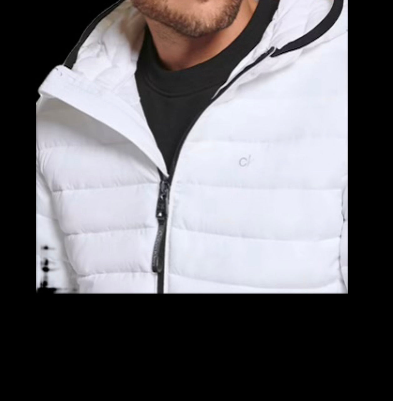 Calvin Klein Men's Hooded WHT Quilted Packable Puffer Jacket L NEW $225 CM918150