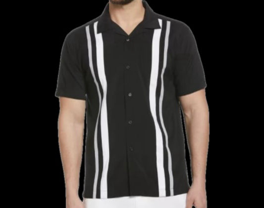 Cubavera Mens Jet Black Classic Fit Camp Shirt XXL NEW $90 CUWFA035DS
