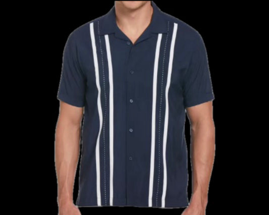 Cubavera Mens Blue Classic Fit Camp Shirt XXL NEW $90 CUWSB014DS