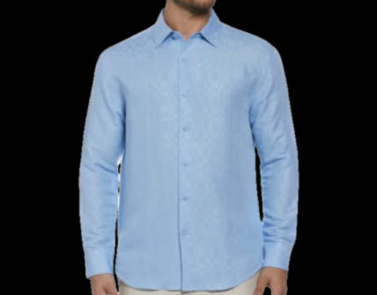 Cubavera Mens Blue Linen Button-Down Shirt XXL NEW $90 CUWFD045DS