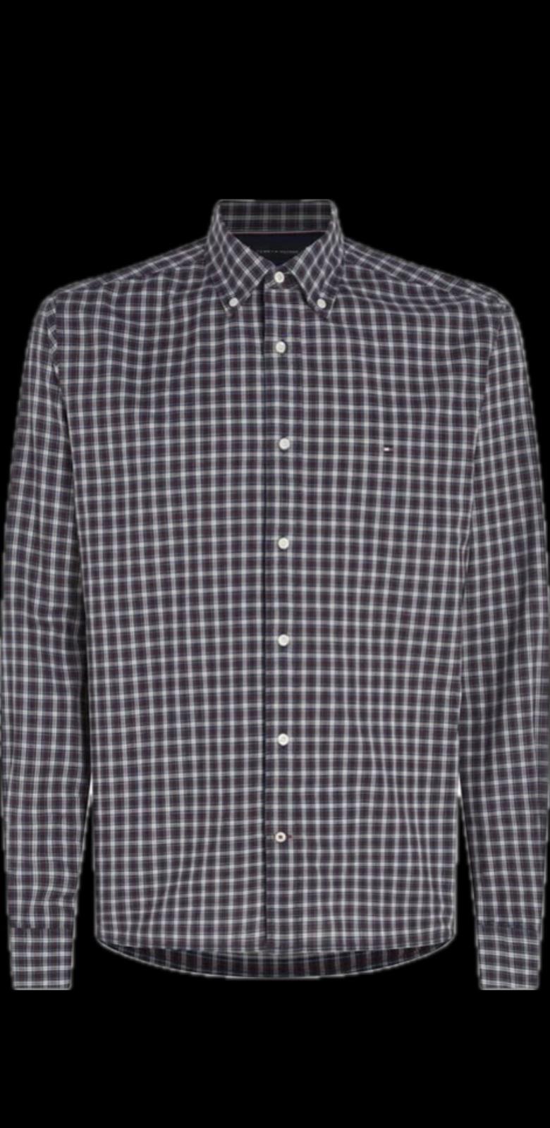 Tommy Hilfiger Natural Soft Flex Mini Tartan Shirt XL NEW MW32854 970