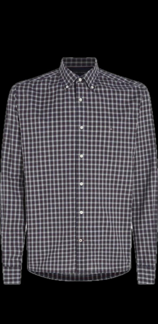 Tommy Hilfiger Natural Soft Flex Mini Tartan Shirt XL NEW MW32854 970