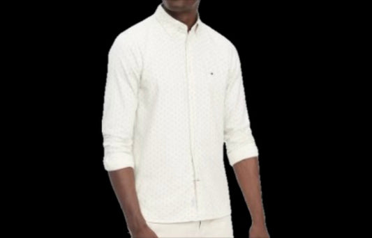 Tommy Hilfiger Men's Flex Slim Brushed Twill Printed Shirt S NEW MW33306 971