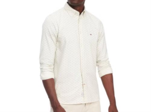 Tommy Hilfiger Men's Flex Slim Brushed Twill Printed Shirt S NEW MW33306 971