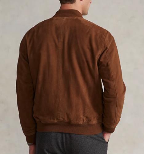 Polo Ralph Lauren Men's Brown Suede Bomber Jacket XL 710847089001