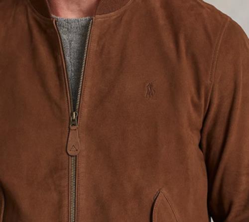 Polo Ralph Lauren Men's Brown Suede Bomber Jacket XL 710847089001