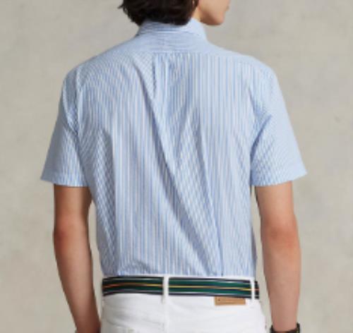 POLO Ralph Lauren Mens Short Sleeve Seer Sucker Wrinkle Untucked FIT Shirt 2XLT