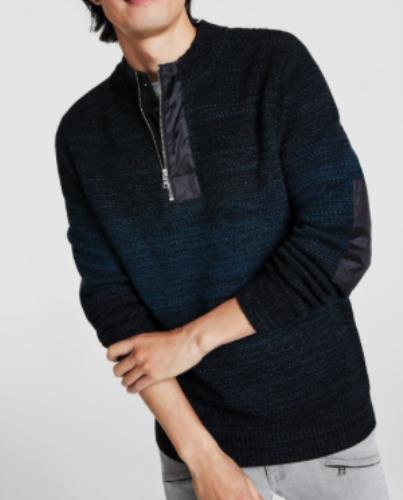 I.N.C. Men's Cable Knit Regular Fit Space Dyed 1/4-Zip Sweater S 100173537MN