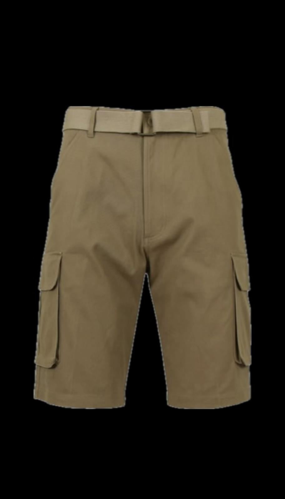 Blu Rock New York Men's Cotton Flex Stretch Cargo Shorts & Belt  38  MOGS-330TB