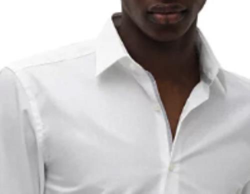 Hugo Boss Men's Koey Slim Solid White Easy Iron Dress Shirt 17.5 $128   50489856