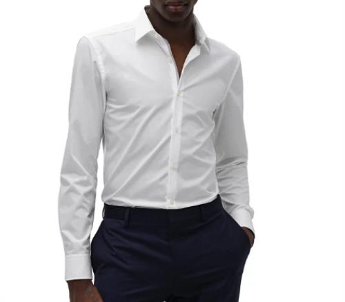 Hugo Boss Men's Koey Slim Solid White Easy Iron Dress Shirt 17.5 $128   50489856