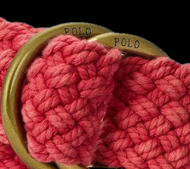 Polo Ralph Lauren Men's Leather-Trim Cotton Belt XL $59.50  405859861001