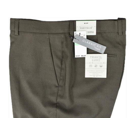 Perry Ellis Mens Classic Fit Nailhead Dress Pants Rain Drum 34 X 30  5JFB0065