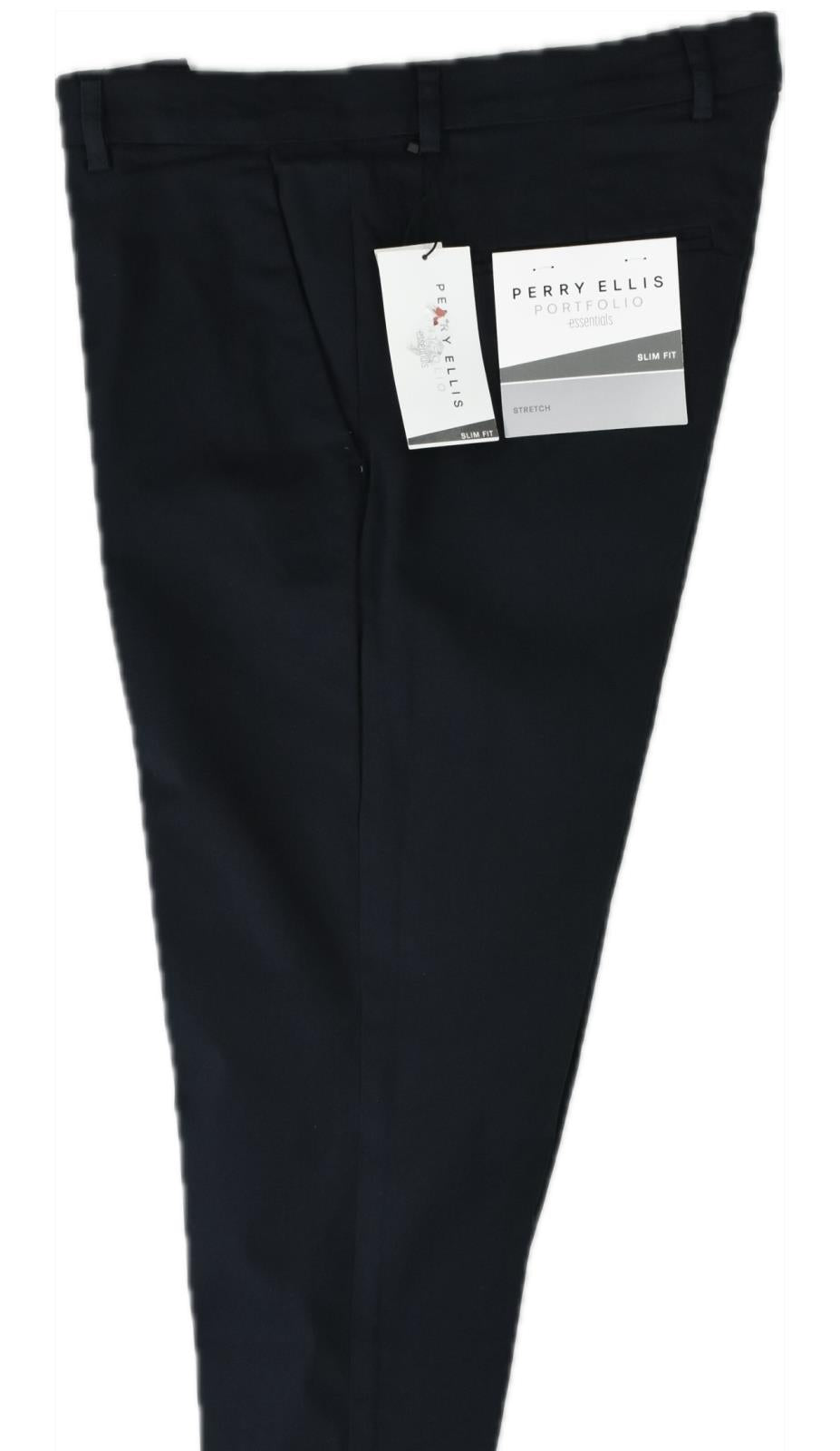 Perry Ellis Portfolio Mens Dark Sapphire Slim Fit Pants 34 X 29  $95 5QSB0040