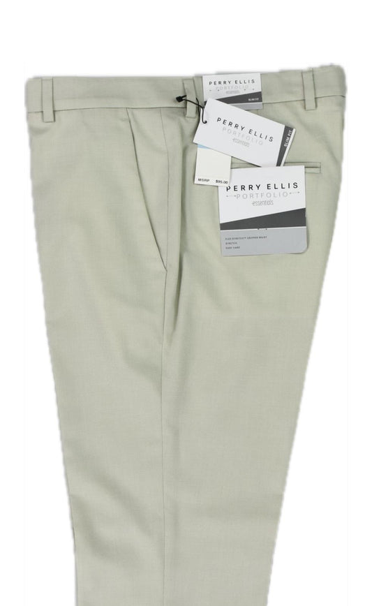 Perry Ellis Portfolio Mens Sand Slim Pants 36 X 32 $95 PTBSD022