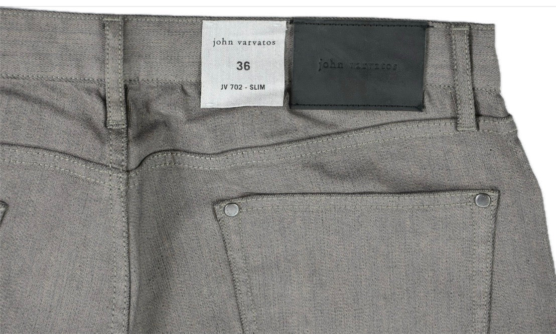 John Varvatos Mens Steal Gray Slim Jeans 36 NEW $368 J702Z2-BRIA