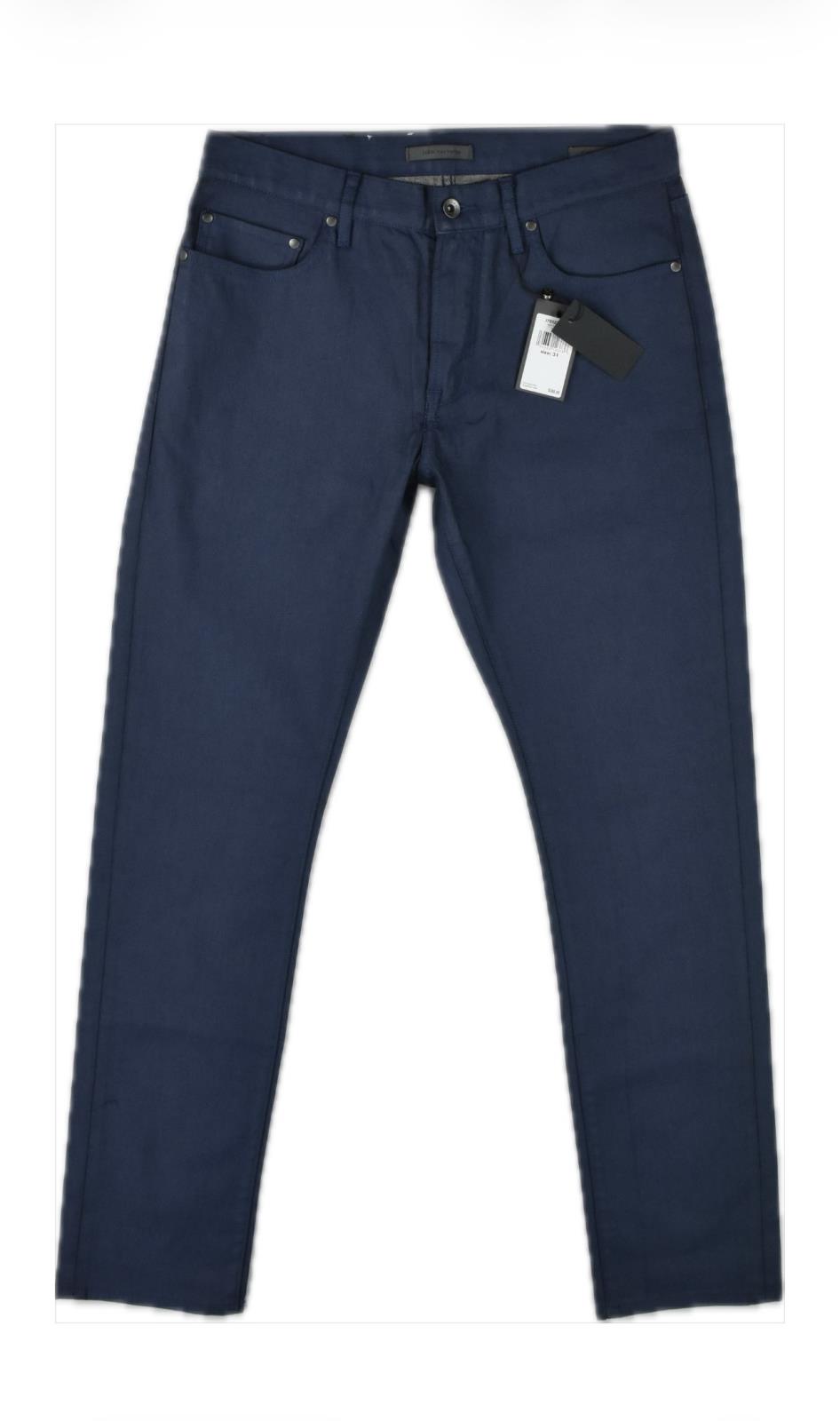 John Varvatos Mens Navy Slim Coated Jeans 31 NEW $368 J702Z2-BRIA