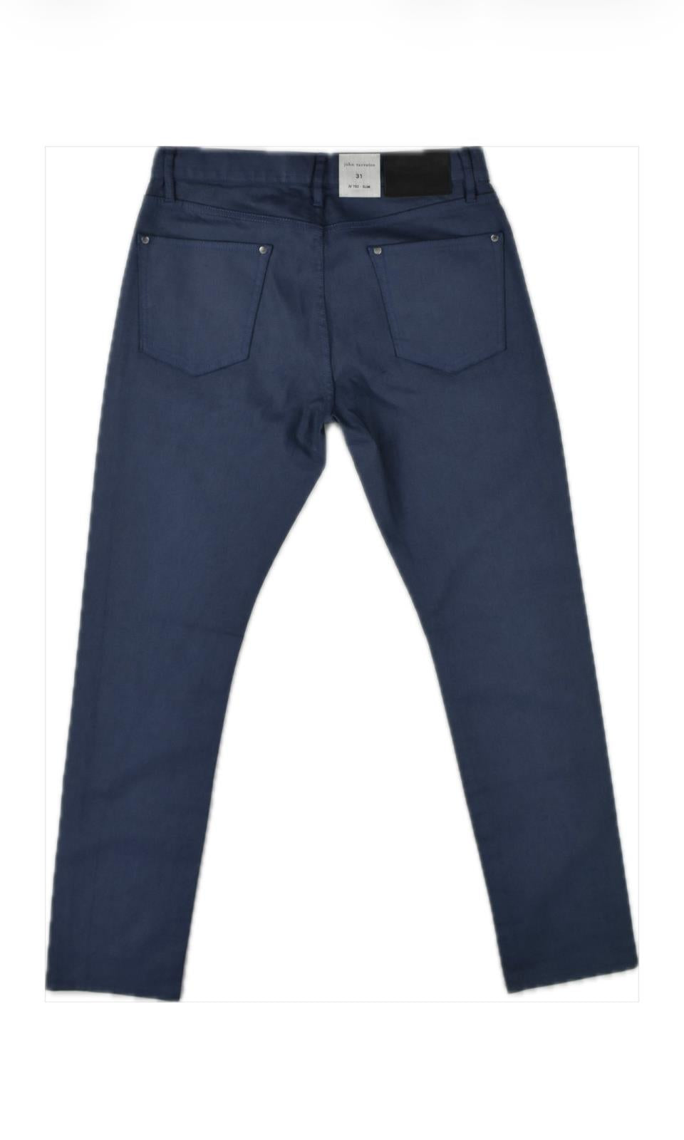 John Varvatos Mens Navy Slim Coated Jeans 31 NEW $368 J702Z2-BRIA