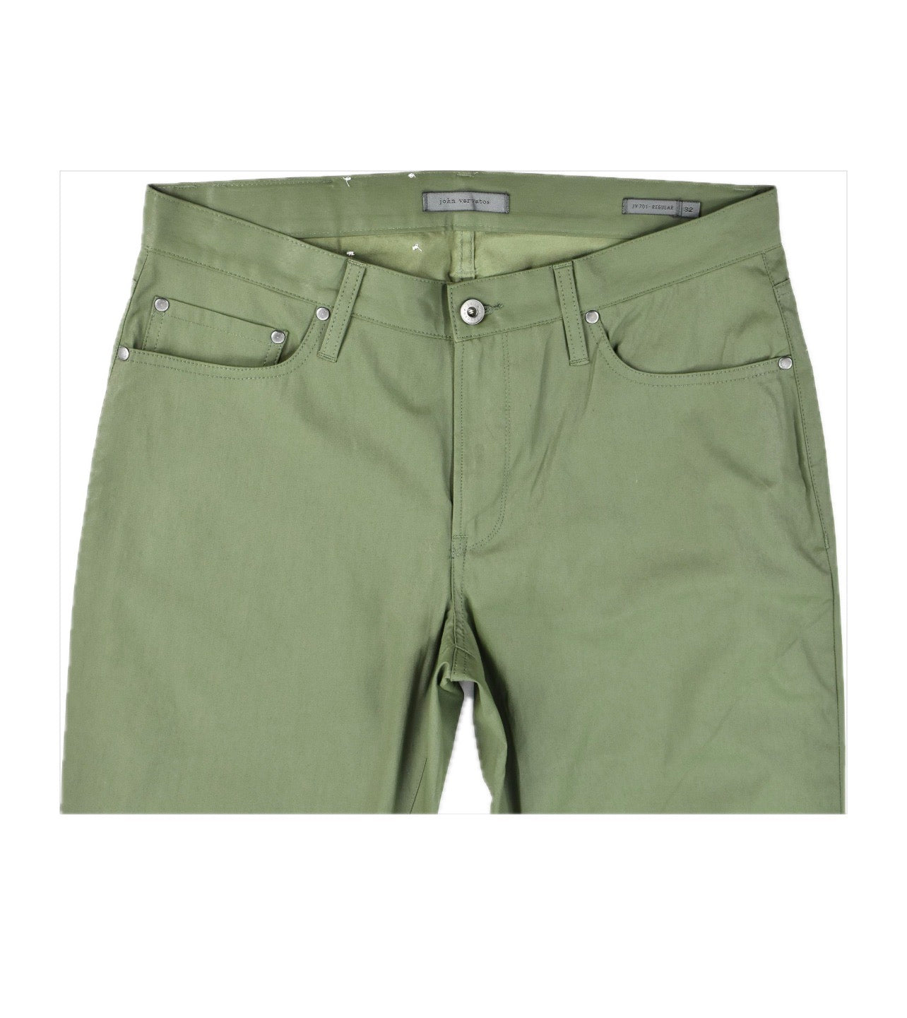 John Varvatos Men's Green Coated Regular Fit Jeans 32 NEW $498 J701Y2 CADA