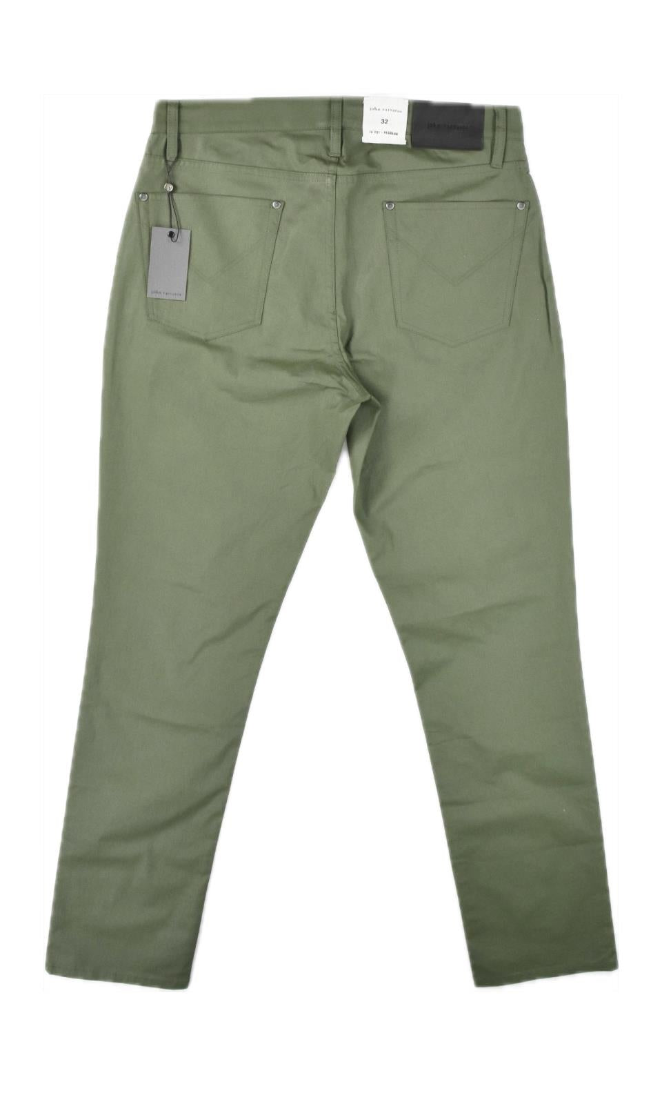 John Varvatos Men's Green Coated Regular Fit Jeans 32 NEW $498 J701Y2 CADA