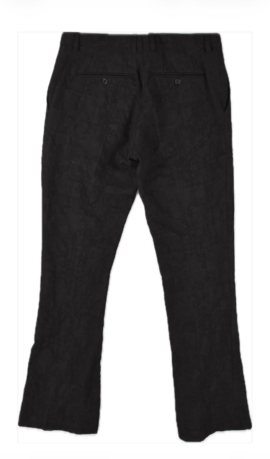 John Varvatos Men's Wool Slim Plaid Flocked Texture Motor City Pants 30 NEW $598