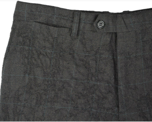 John Varvatos Men's Wool Slim Plaid Flocked Texture Motor City Pants 30 NEW $598