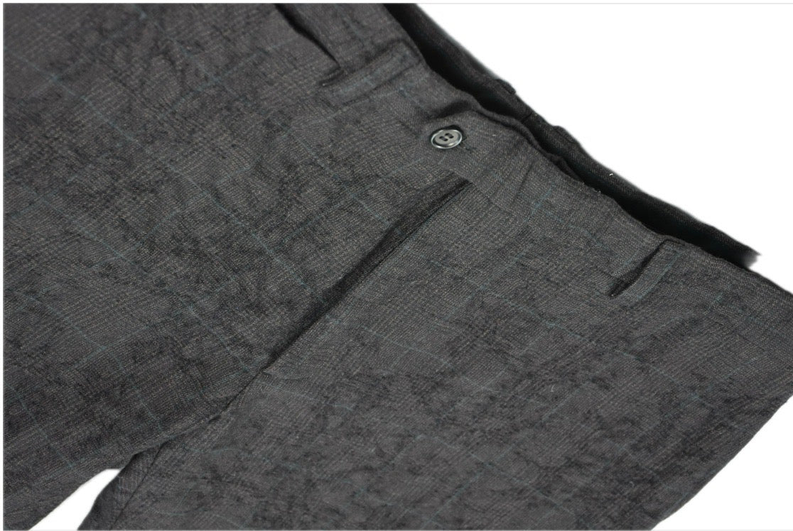 John Varvatos Men's Wool Slim Plaid Flocked Texture Motor City Pants 30 NEW $598