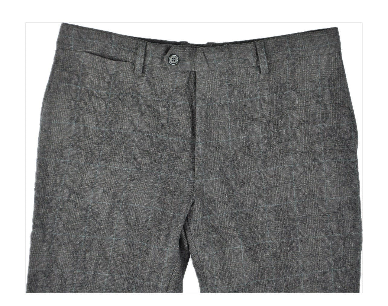 John Varvatos Men's Wool Slim Plaid Flocked Texture Motor City Pants 30 NEW $598