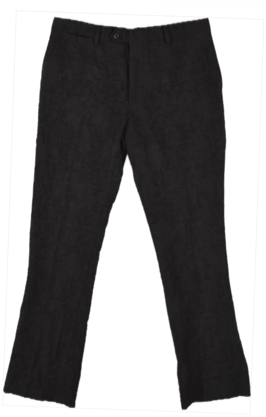 John Varvatos Men's Wool Slim Plaid Flocked Texture Motor City Pants 30 NEW $598