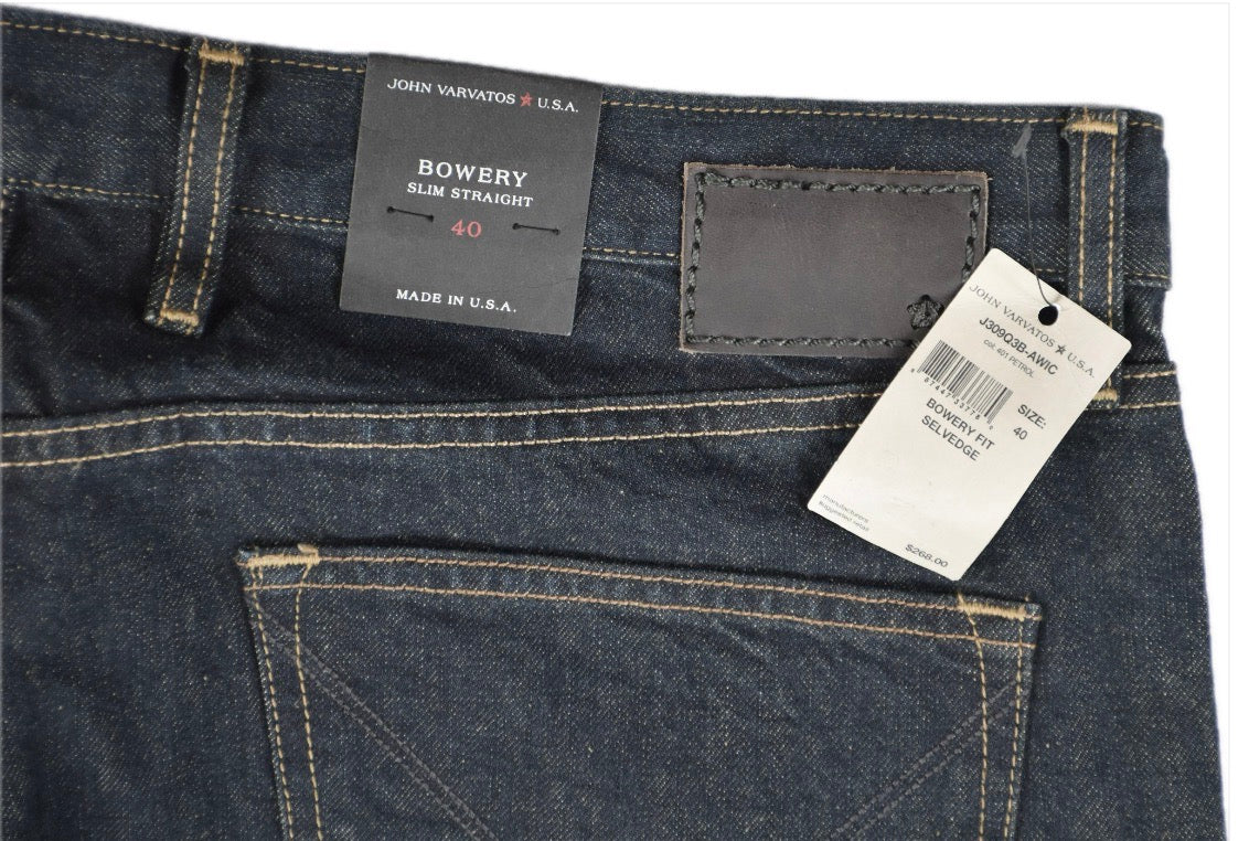 John Varvatos MADE USA Salvage Bowery Slim Straight Jeans 40 $268 J309Q3B-AWIC
