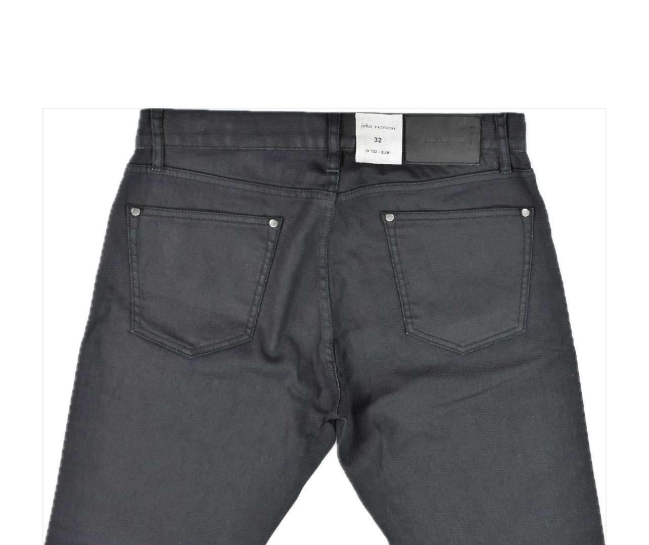 John Varvatos Men's Black Coated Slim Fit Jeans 32 NEW $368 J702Y4 BRIA