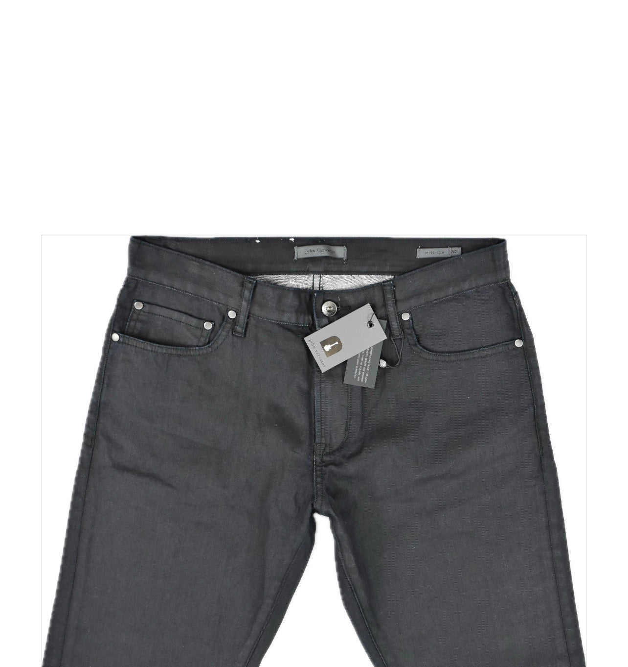 John Varvatos Men's Black Coated Slim Fit Jeans 32 NEW $368 J702Y4 BRIA