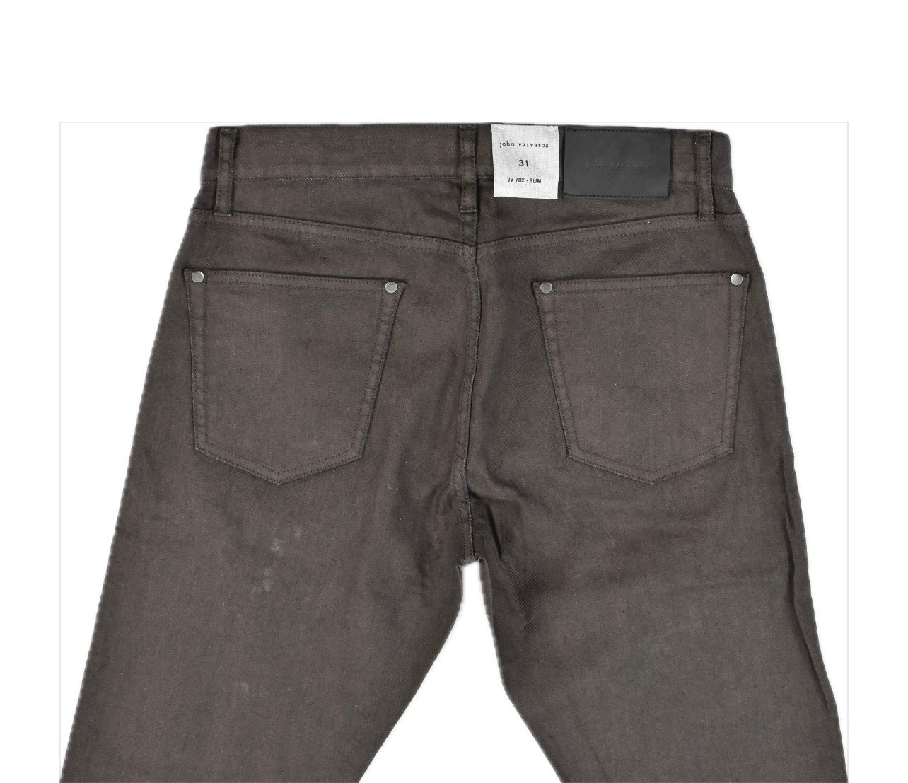 John Varvatos Mens Wood Brown Slim Coated Jeans 31 $368 J702Y4-BRIA Imperfect