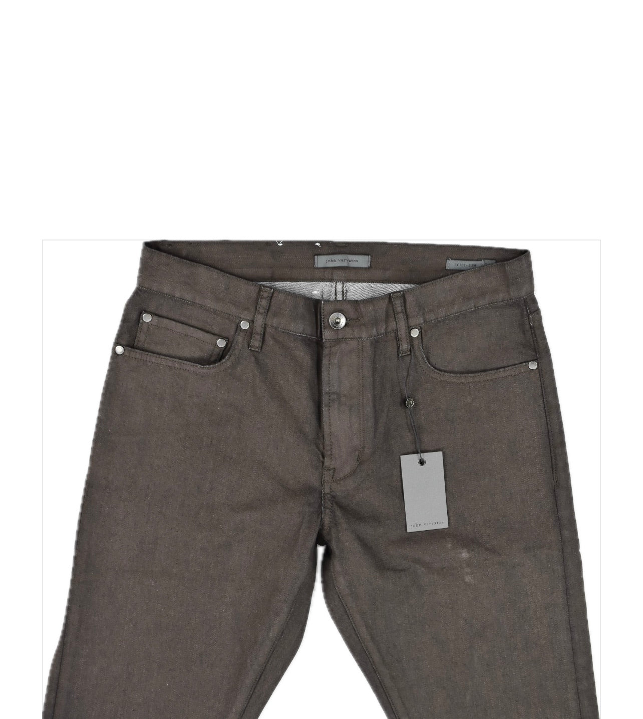 John Varvatos Mens Wood Brown Slim Coated Jeans 31 $368 J702Y4-BRIA Imperfect