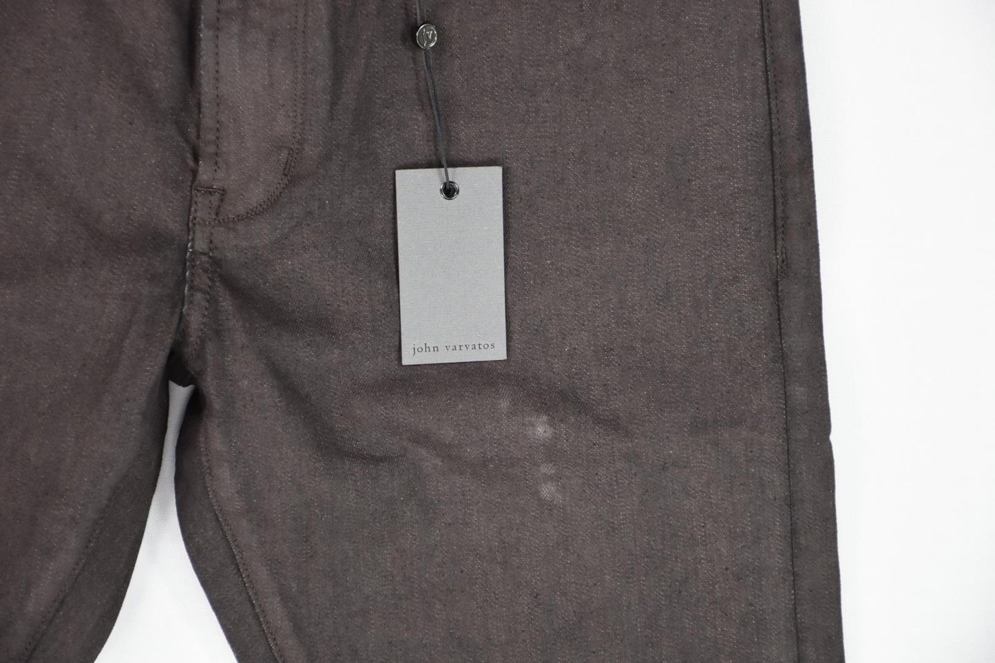 John Varvatos Mens Wood Brown Slim Coated Jeans 31 $368 J702Y4-BRIA Imperfect