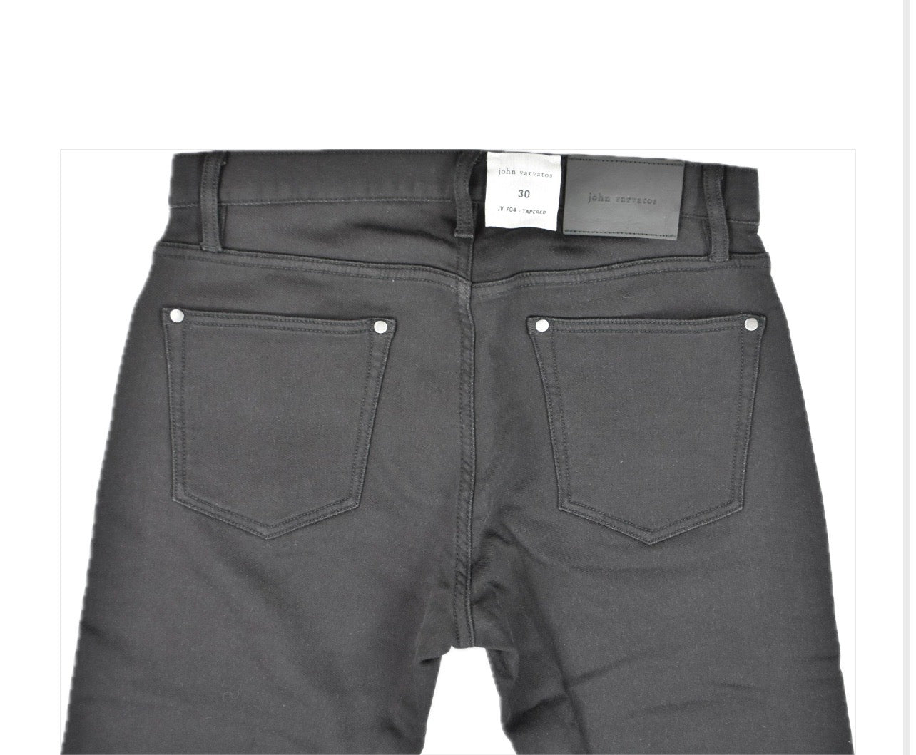 John Varvatos Men's Black French Terry Tapered Jeans 30 NEW $428 Z704Z1-EBTA